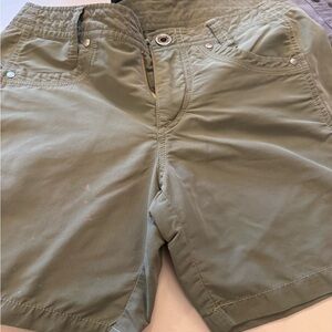 Kuhl Green Flat Front Shorts with Timeless Appeal